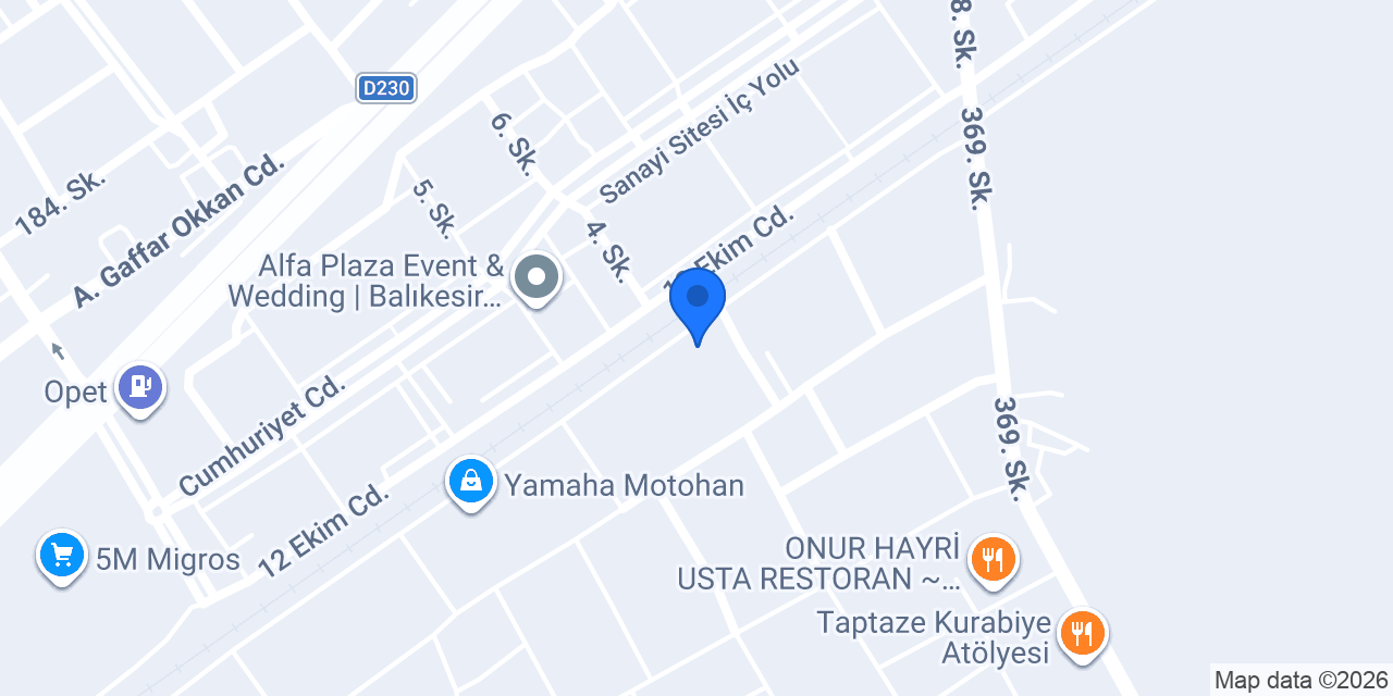 Messar Otomotiv & Yedek Parça konumu
