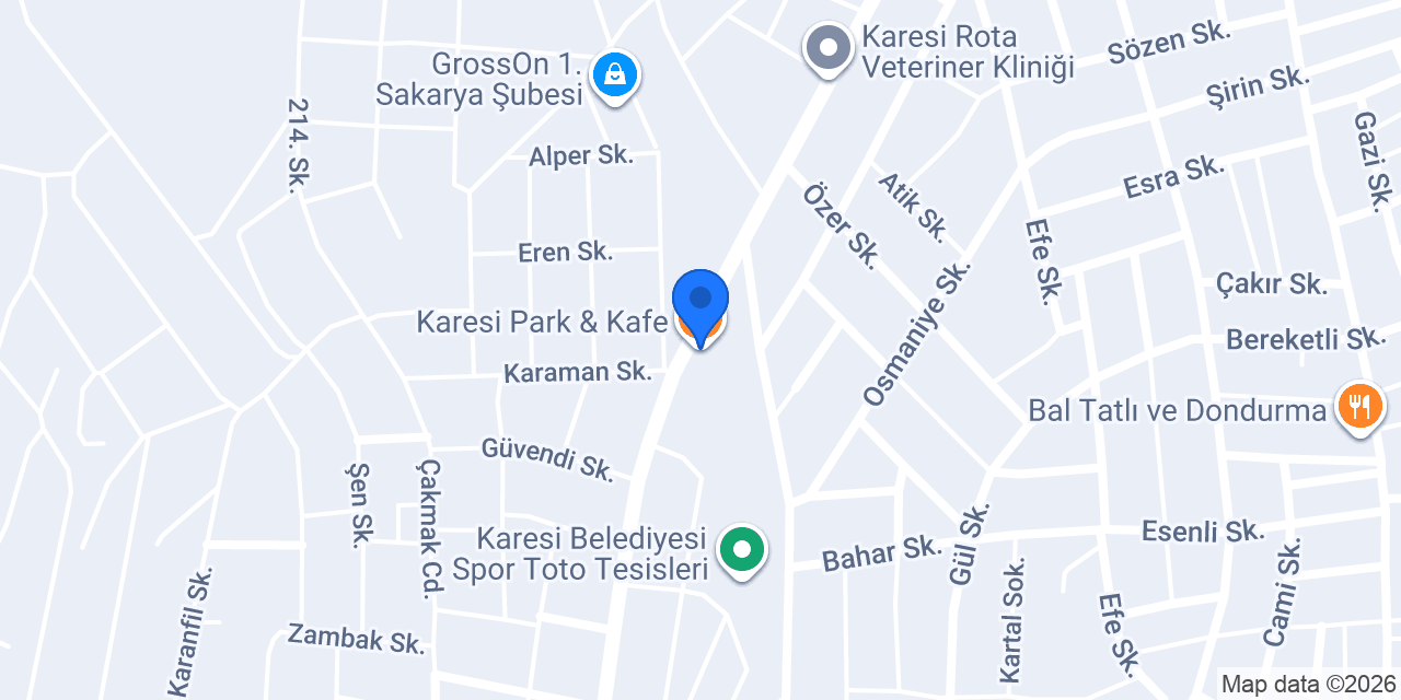 Karesi Park & Kafe konumu