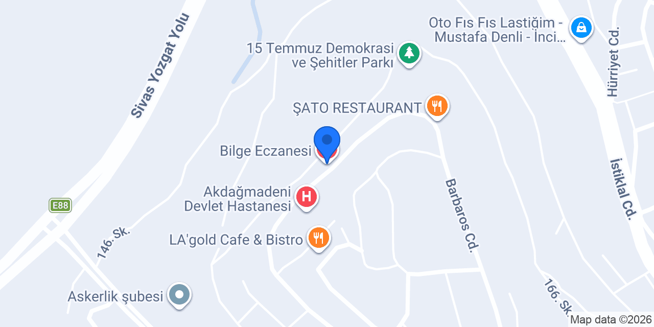 Bilge Eczanesi konumu