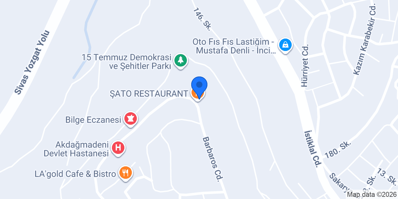ŞATO OTEL AKDAĞMADENİ konumu