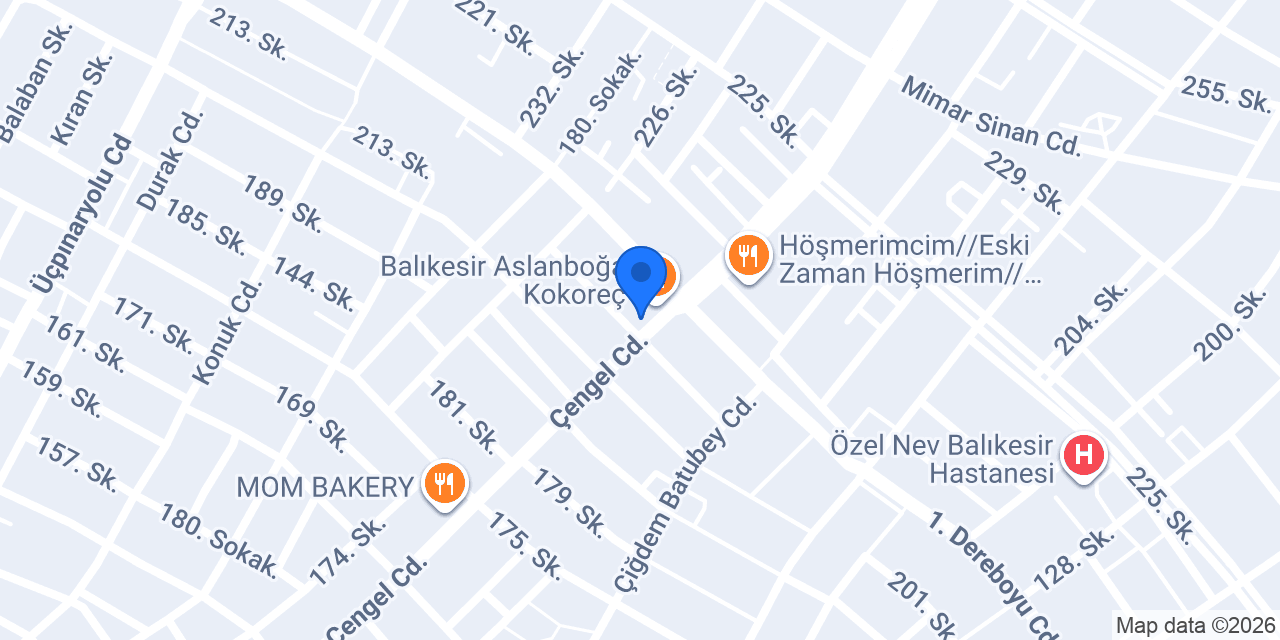 Öz Maraş Dondurma Salonu konumu