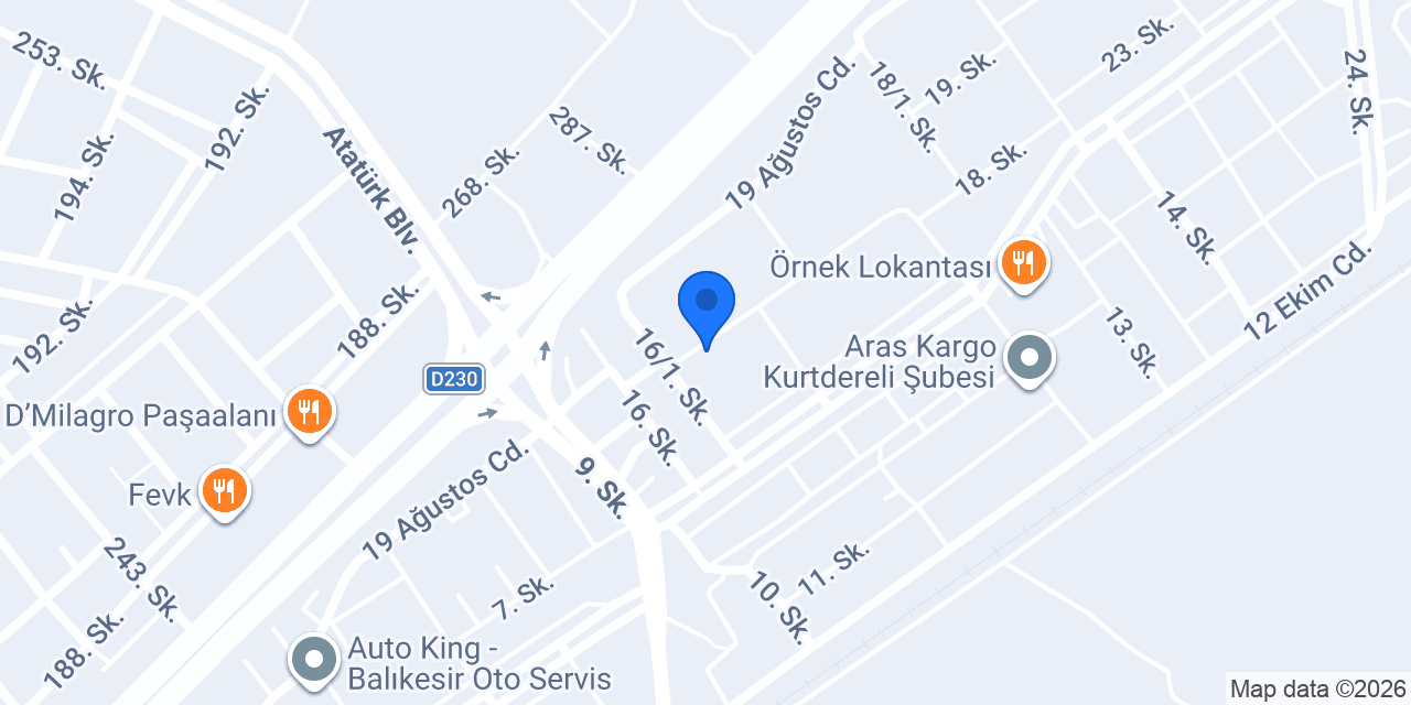 Özdamar Otomotiv konumu