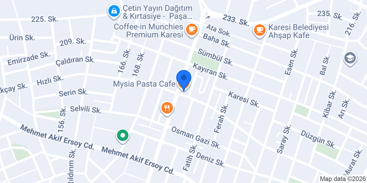 Mysia Pasta Cafe konumu