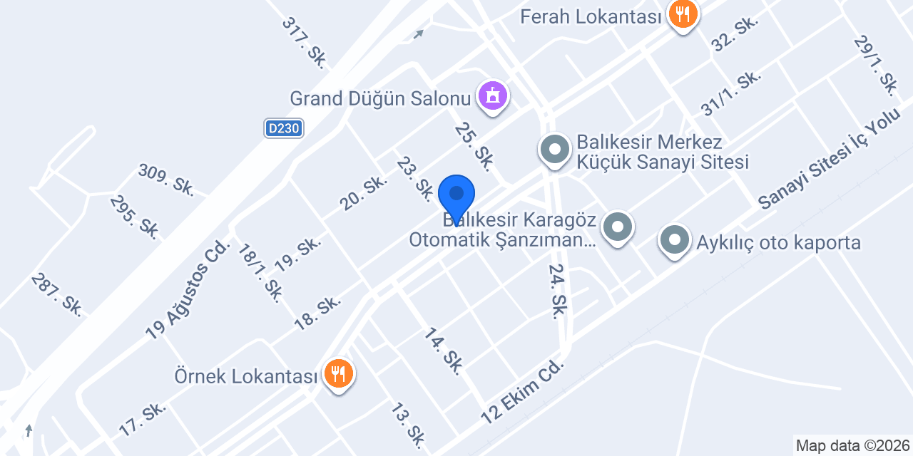 Biçer Oto konumu