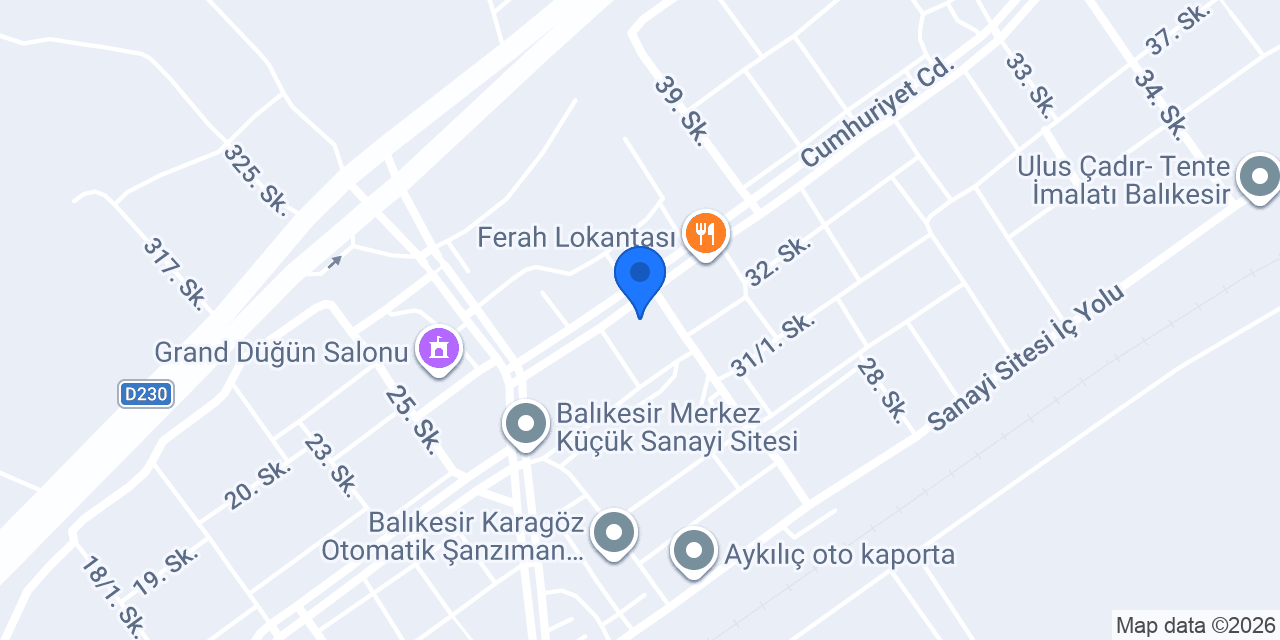 Yapı Kredi - Balıkesir Sanayi Sitesi Şubesi konumu