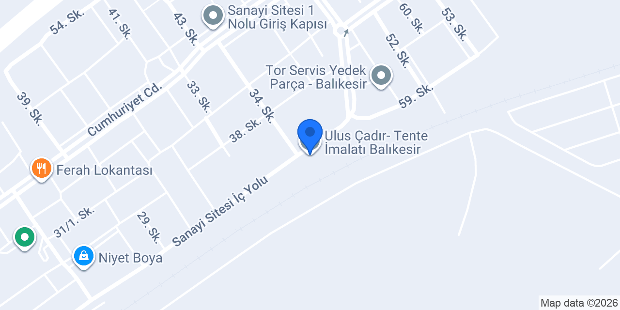 Ulus Çadır- Tente İmalatı Balıkesir konumu