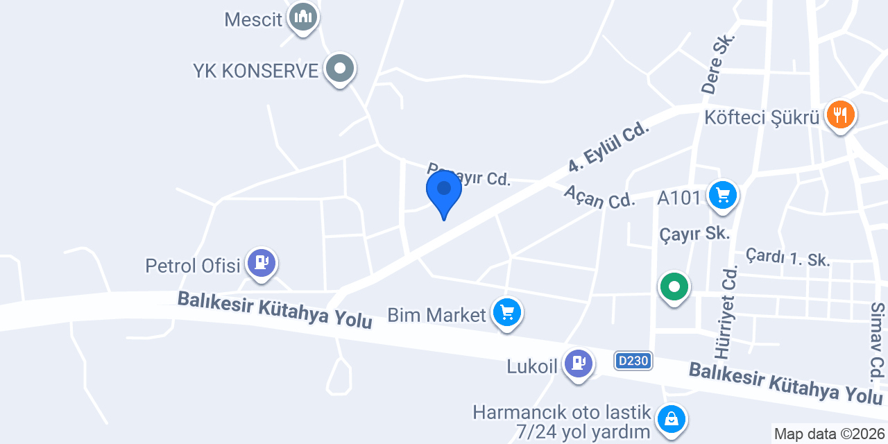 Kutlu Oto Kaporta konumu