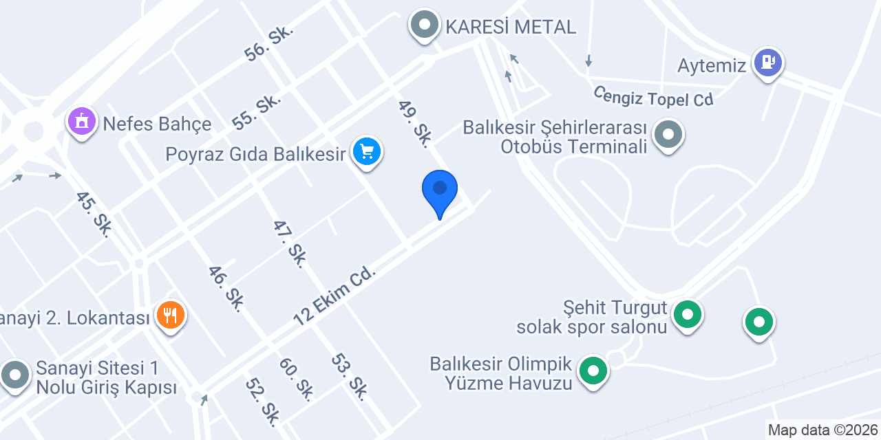 Çoşkun Metal konumu