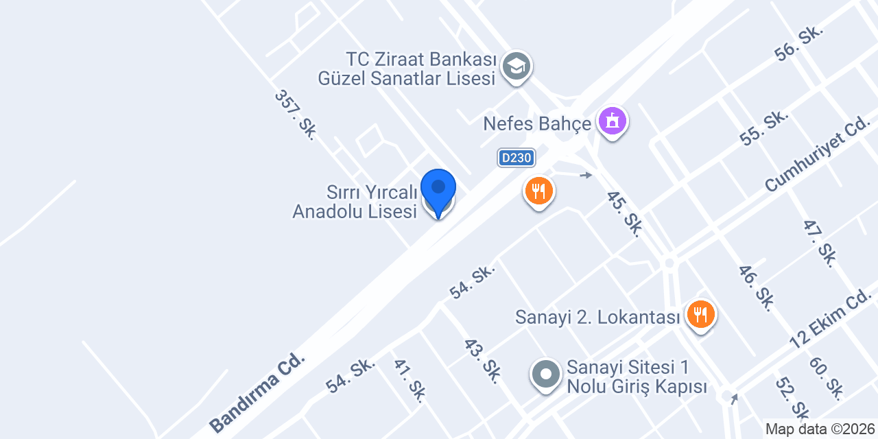 Sırrı Yırcalı Anadolu Lisesi konumu