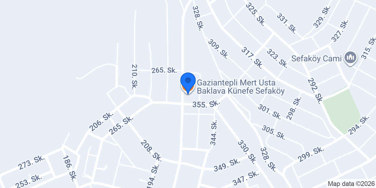 Gaziantepli Mert Usta Baklava Künefe Sefaköy konumu