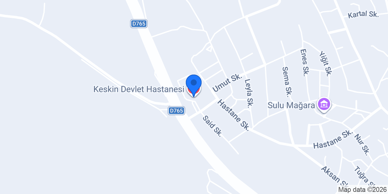 Keskin Devlet Hastanesi konumu