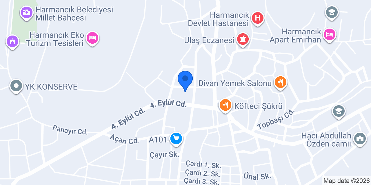 Harmancık İlçe Nüfus Müdürlüğü konumu