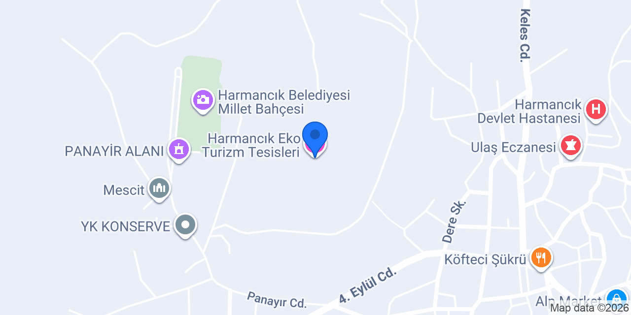 Harmancık Eko Turizm Tesisleri konumu