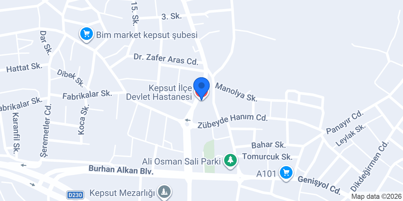 Kepsut İlçe Devlet Hastanesi konumu