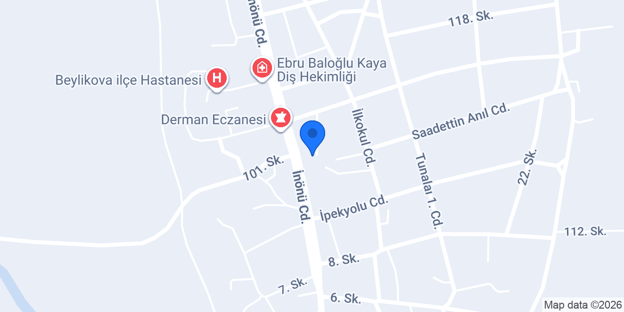 Beylikova Lisesi konumu