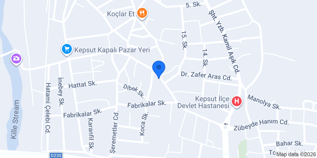 Zeybek kasap konumu
