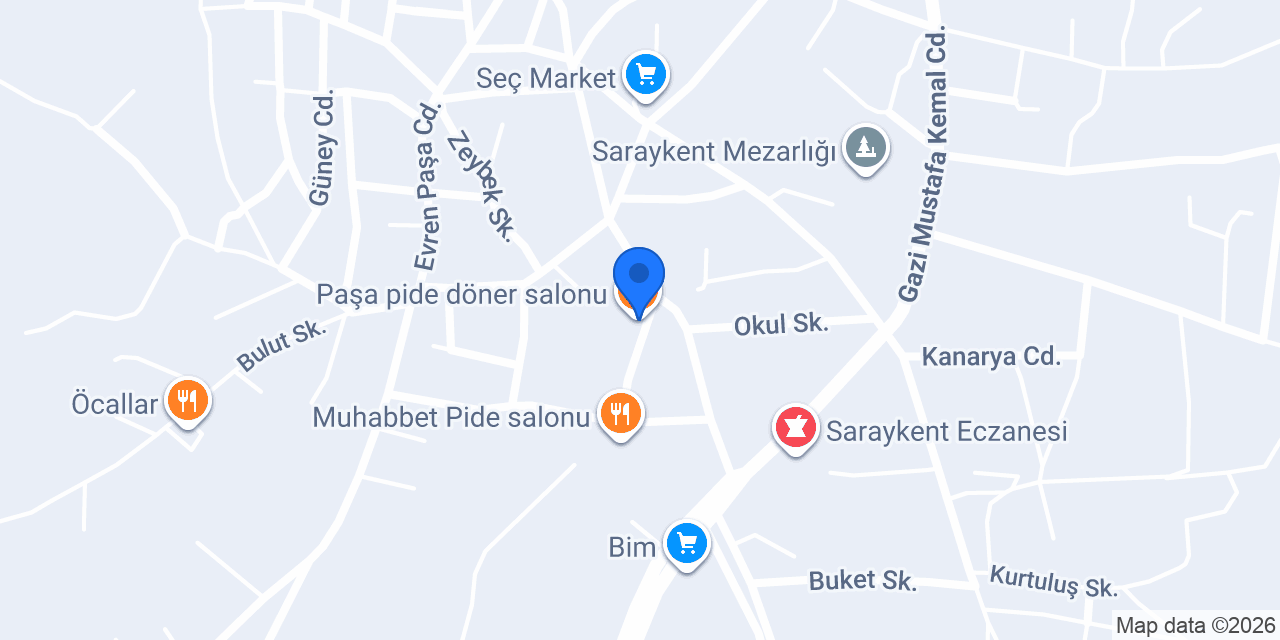 Paşa pide döner salonu konumu