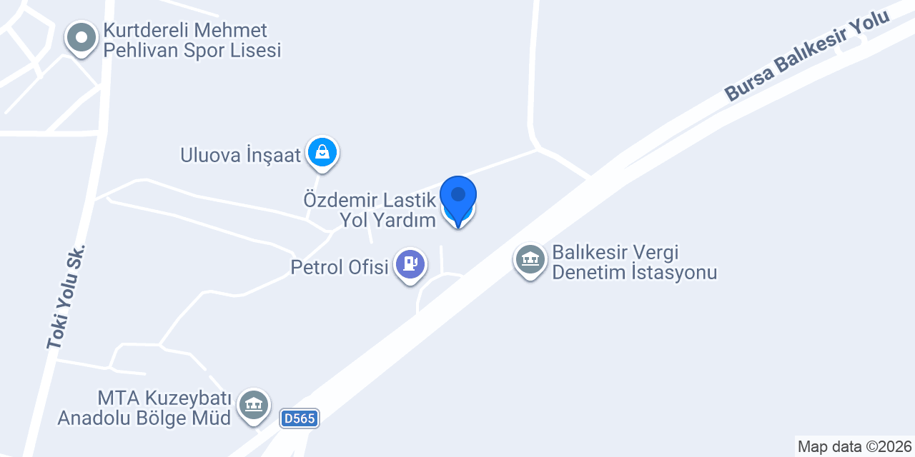 Özdemir Lastik Yol Yardım konumu