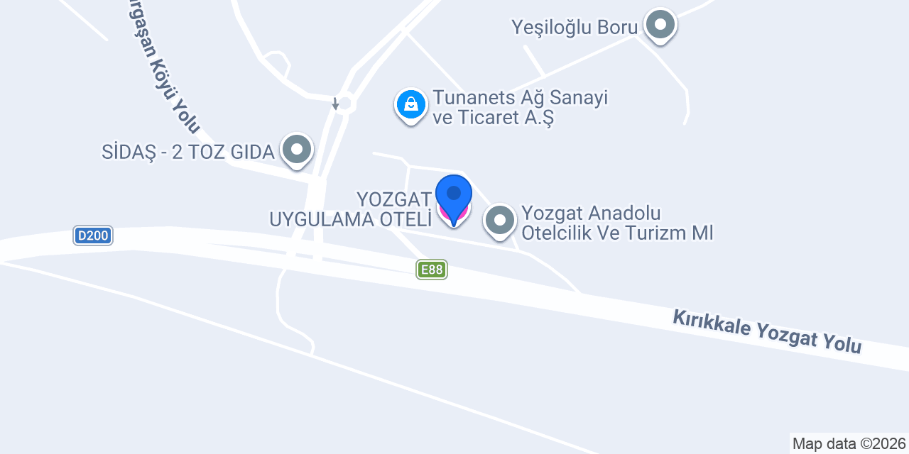 YOZGAT UYGULAMA OTELİ konumu