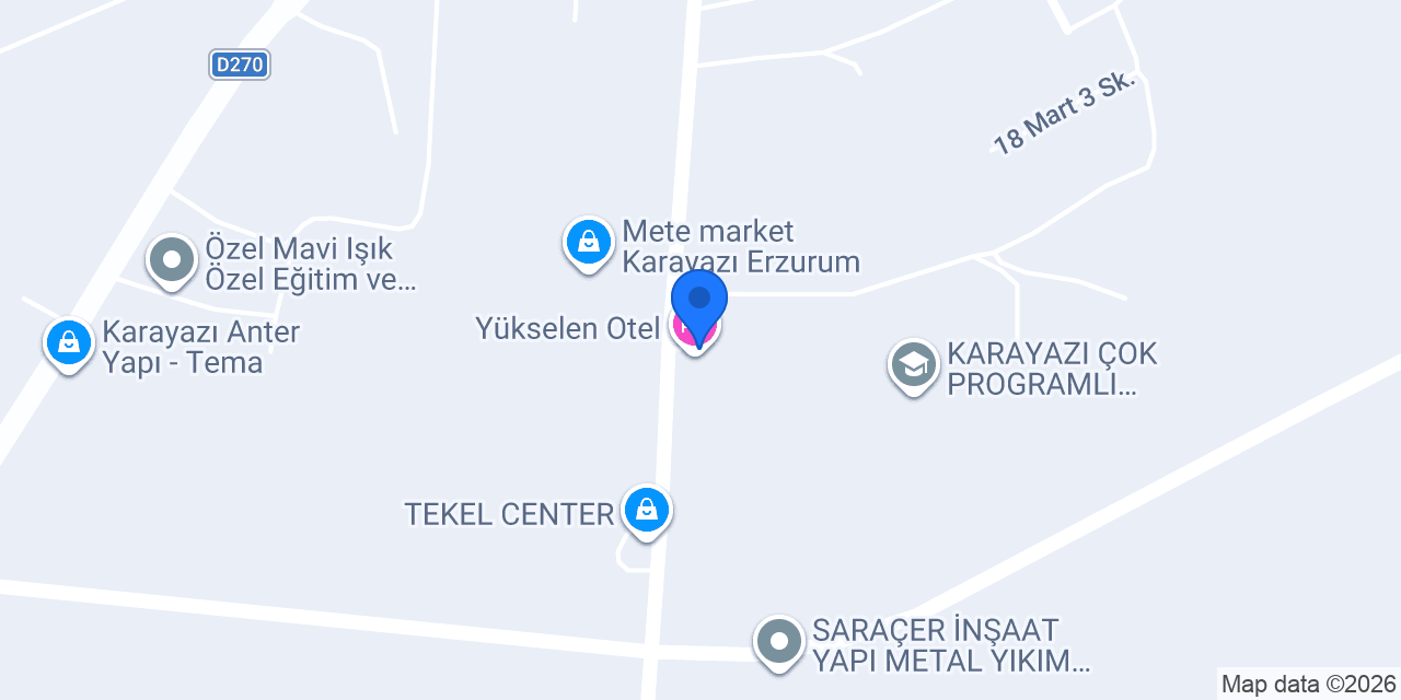 Yükselen Otel konumu