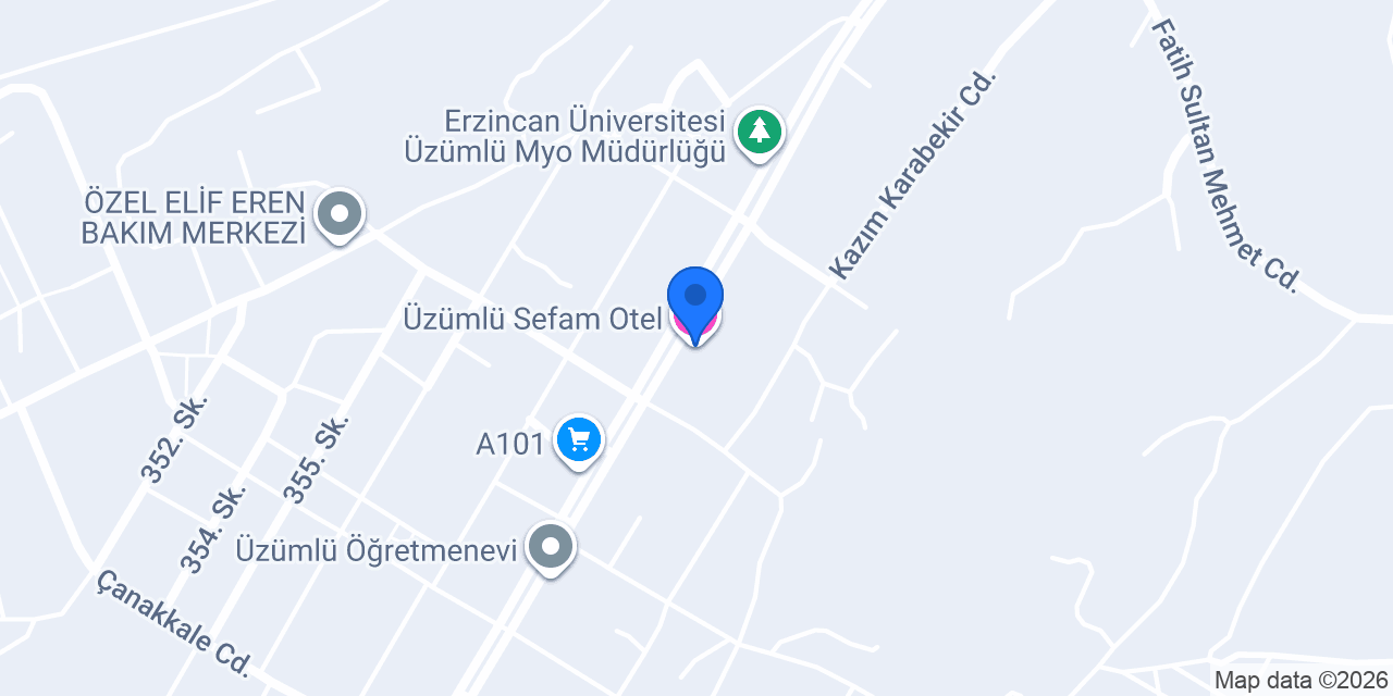 Üzümlü Sefam Otel konumu