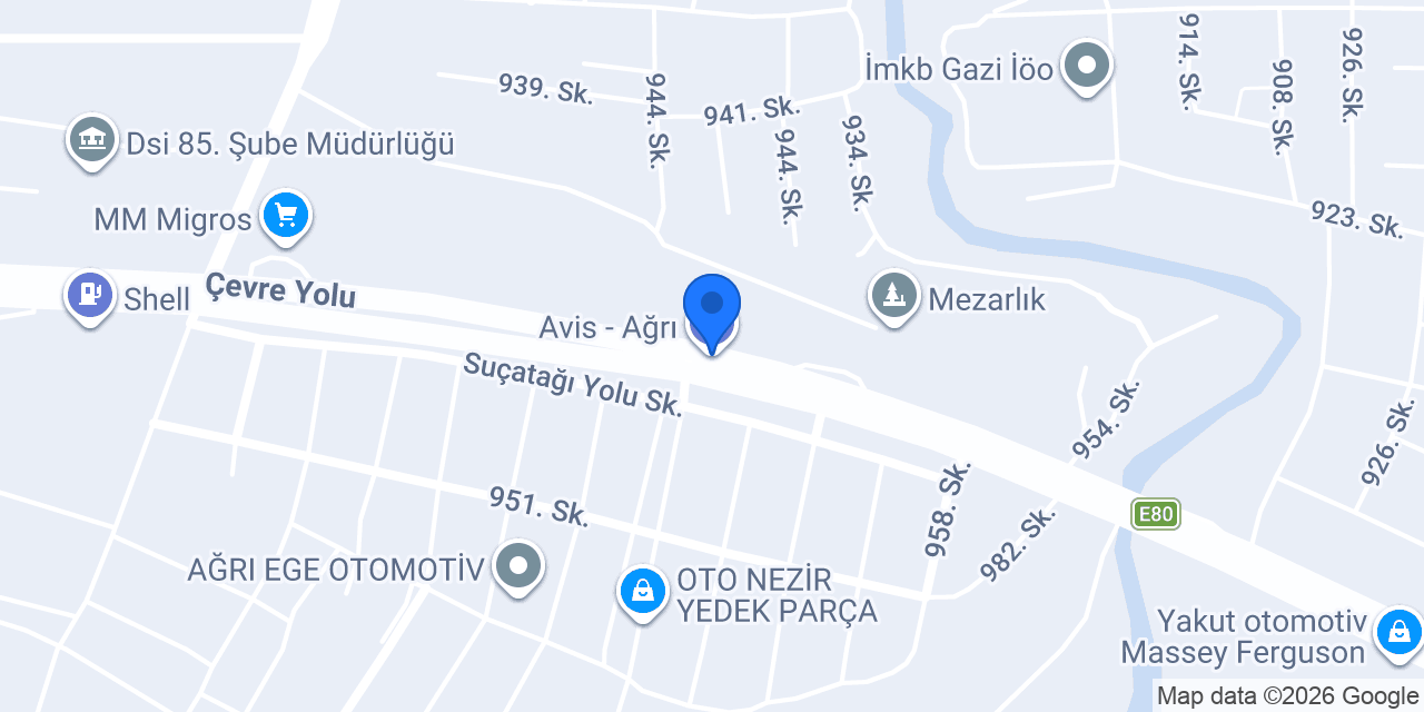 Avis - Ağrı konumu