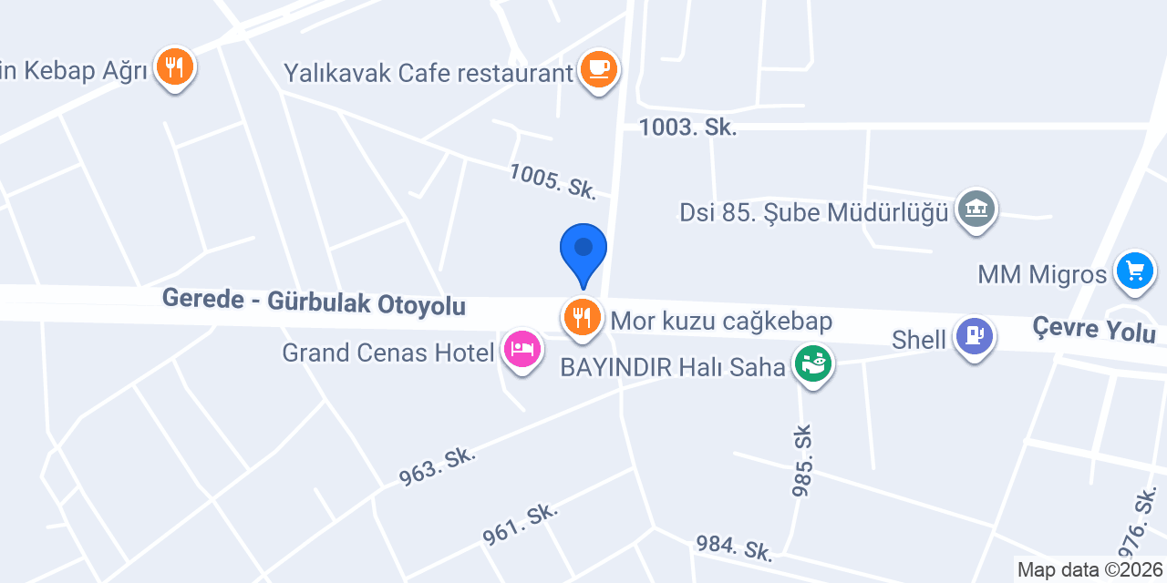 Ağrı Yiğit Mobilya konumu