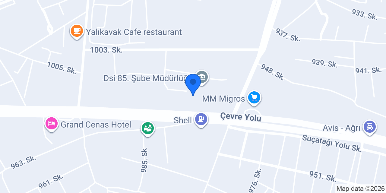 Ağrı Dsi 85. Şube Misafirhanesi konumu