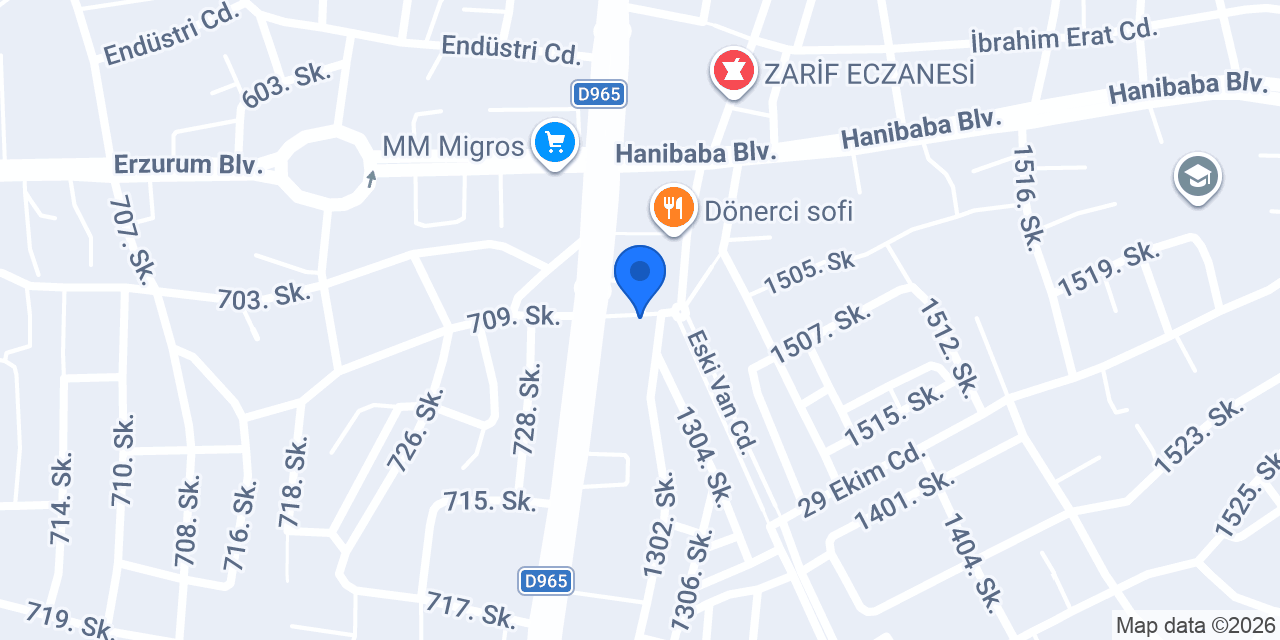 Seval Mobilya konumu
