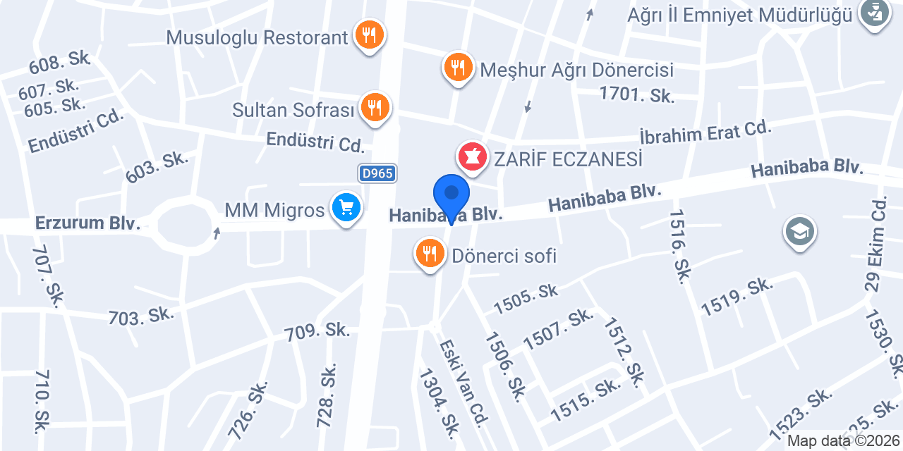 Garanti BBVA Ağrı Şubesi konumu