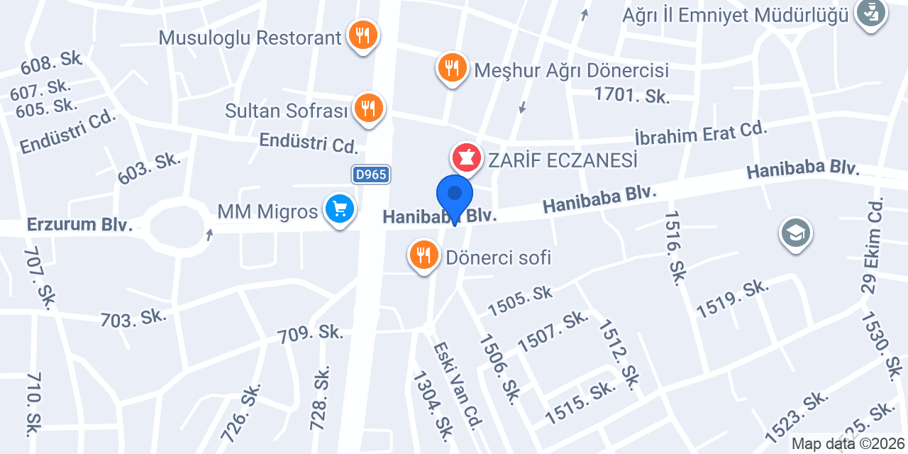 Akbank Ağrı Şubesi konumu