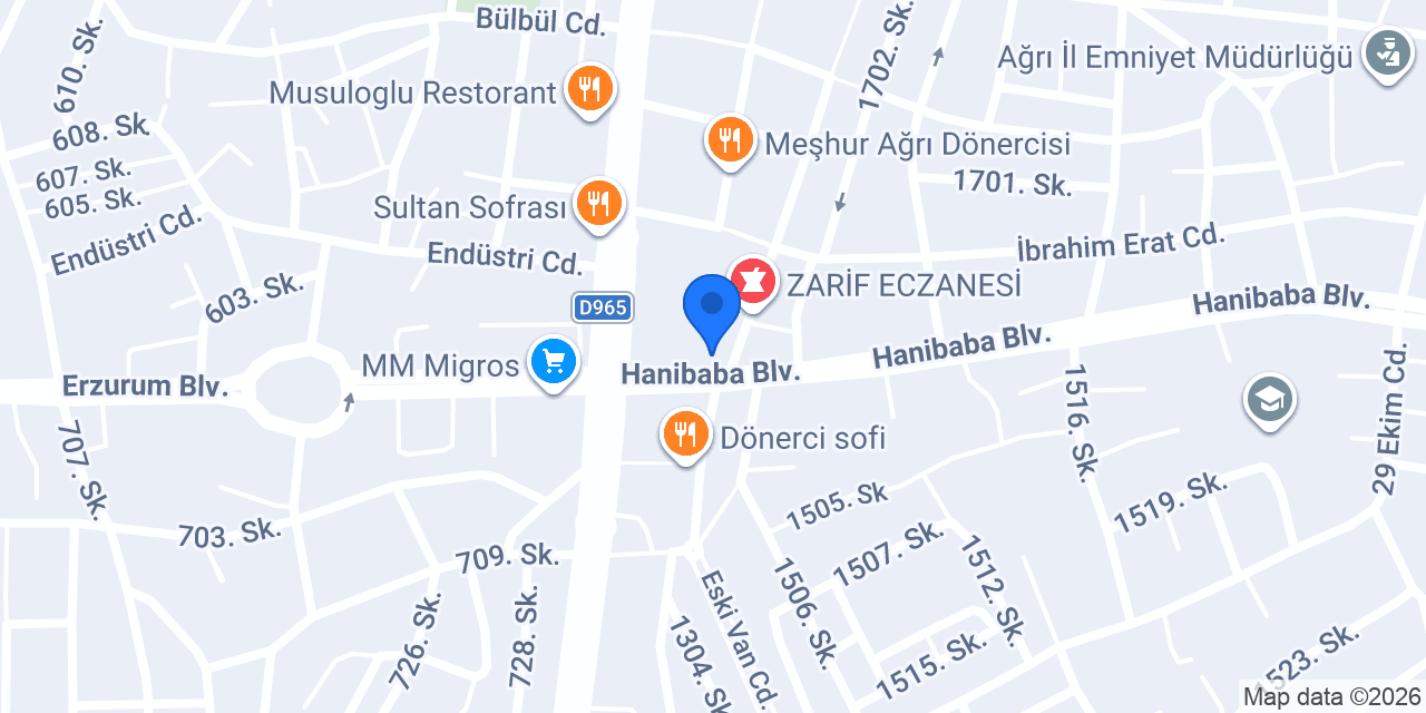 Büyük Ağrı Hotel konumu