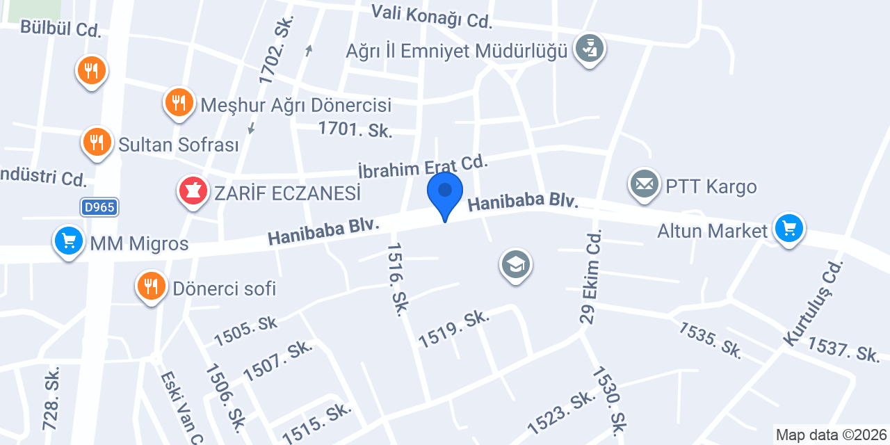 Ağrı Anatolia Apart konumu
