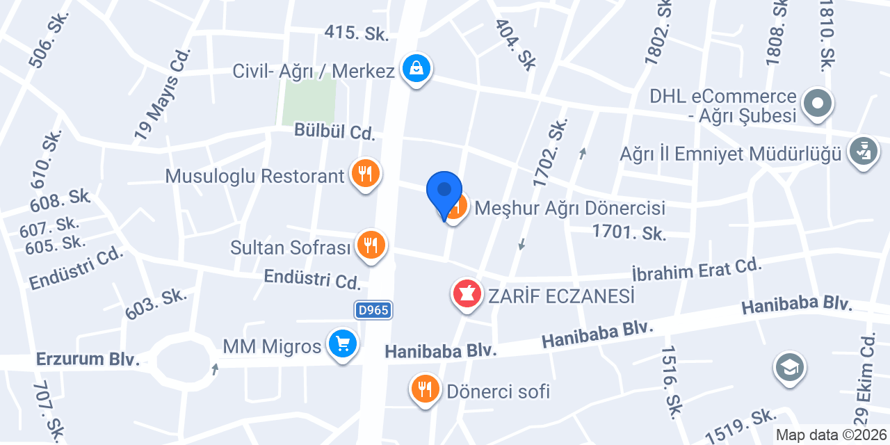 Özel Ağrı Mevlana Sürücü Kursu konumu