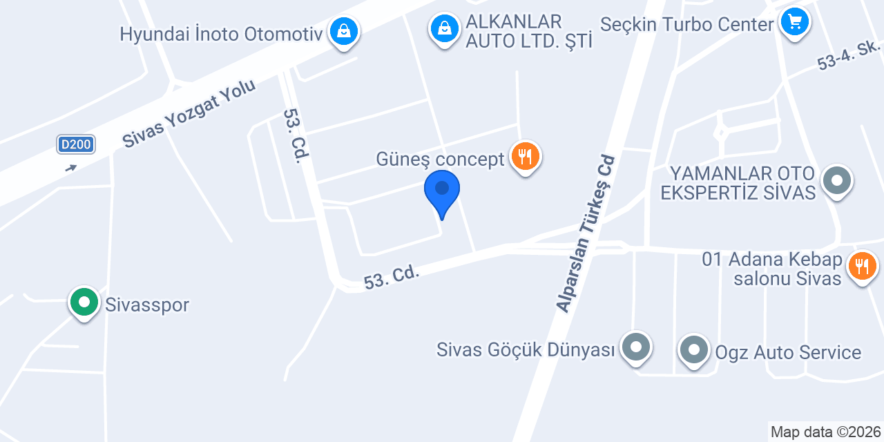 Öz Merve Otomotiv konumu
