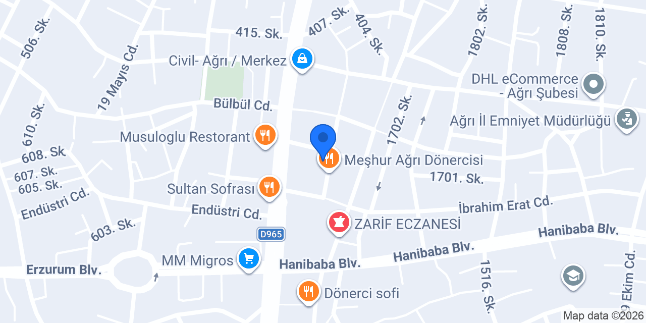 Ağrı şampiyon kokoreç konumu