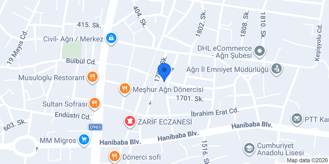 Zerda Kuru Temizleme konumu
