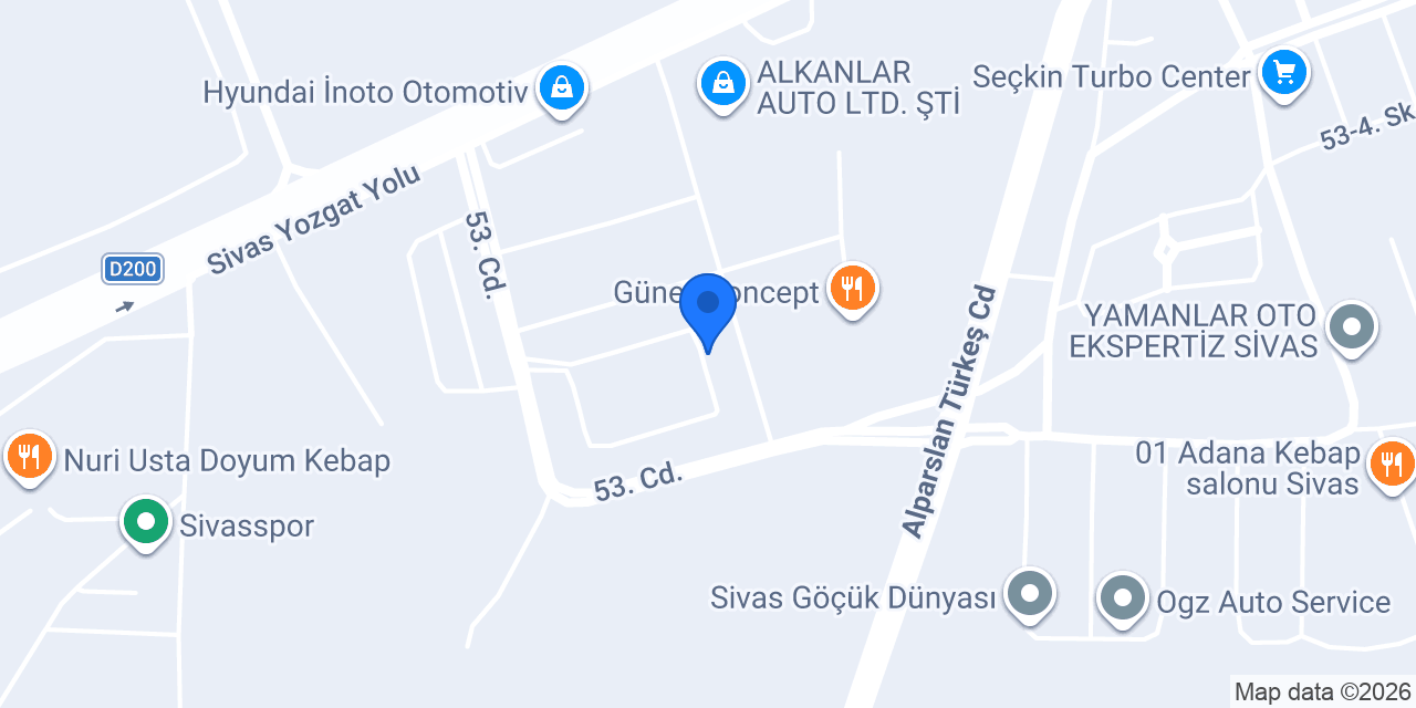 Yalçın Otomotiv konumu