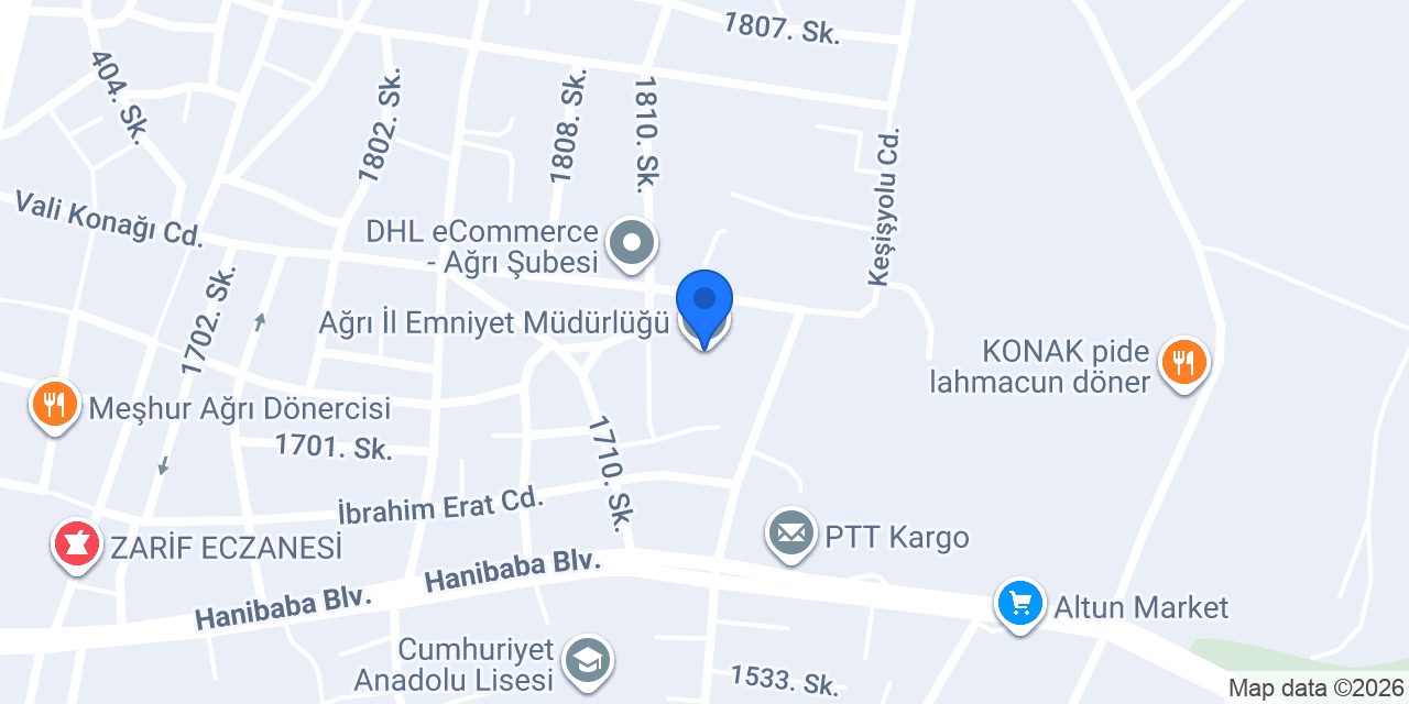 Ağrı İl Emniyet Müdürlüğü konumu