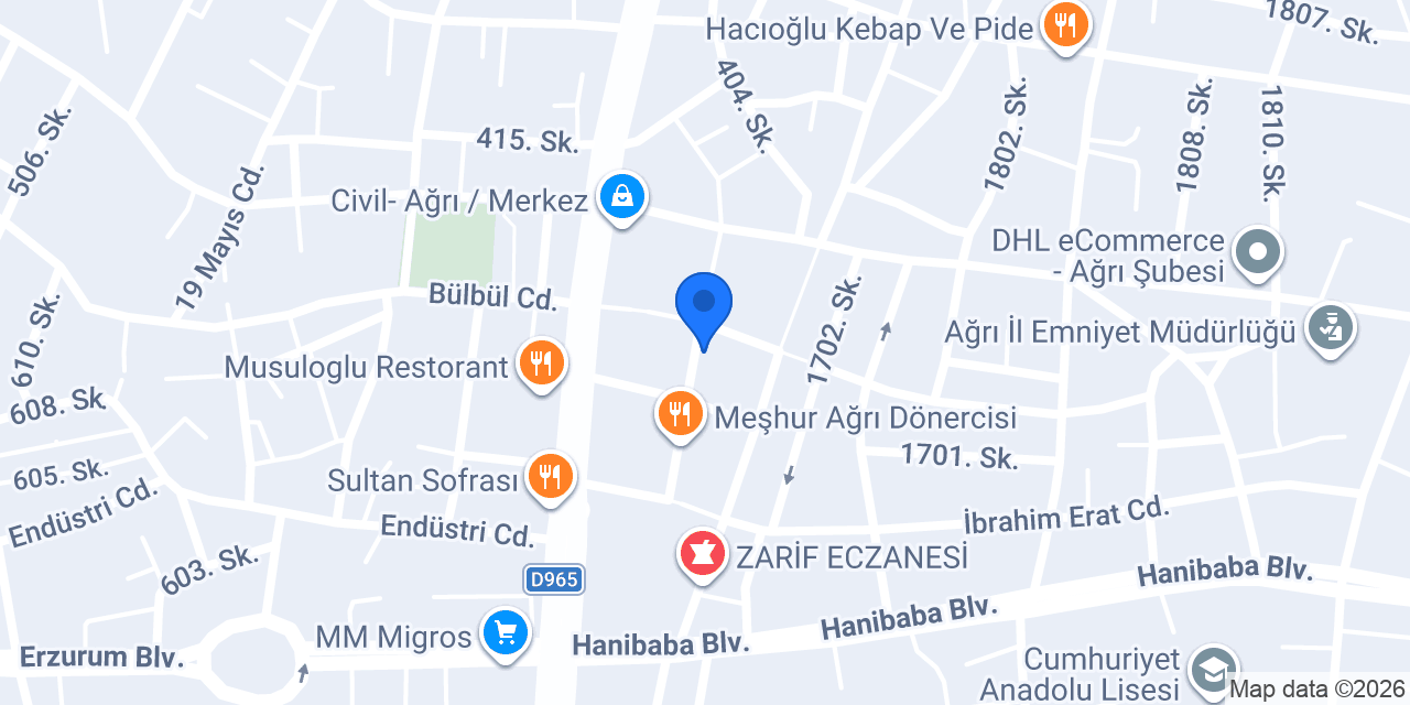 Otel Metecan konumu