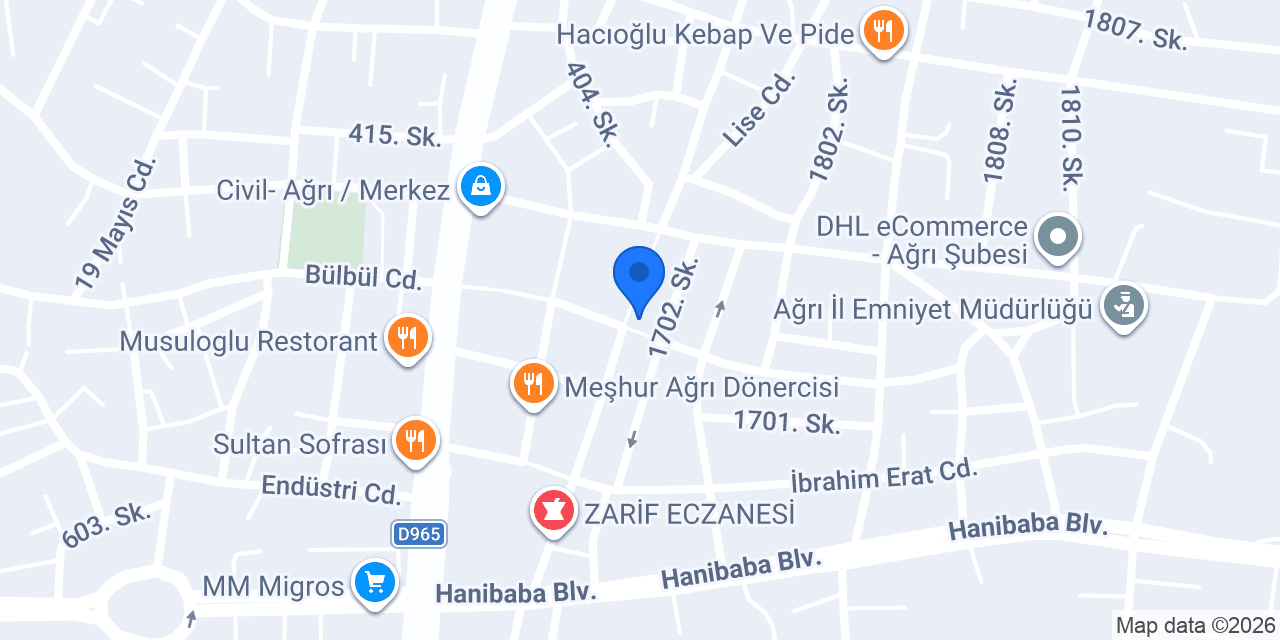 Halkbank Ağrı Şubesi konumu