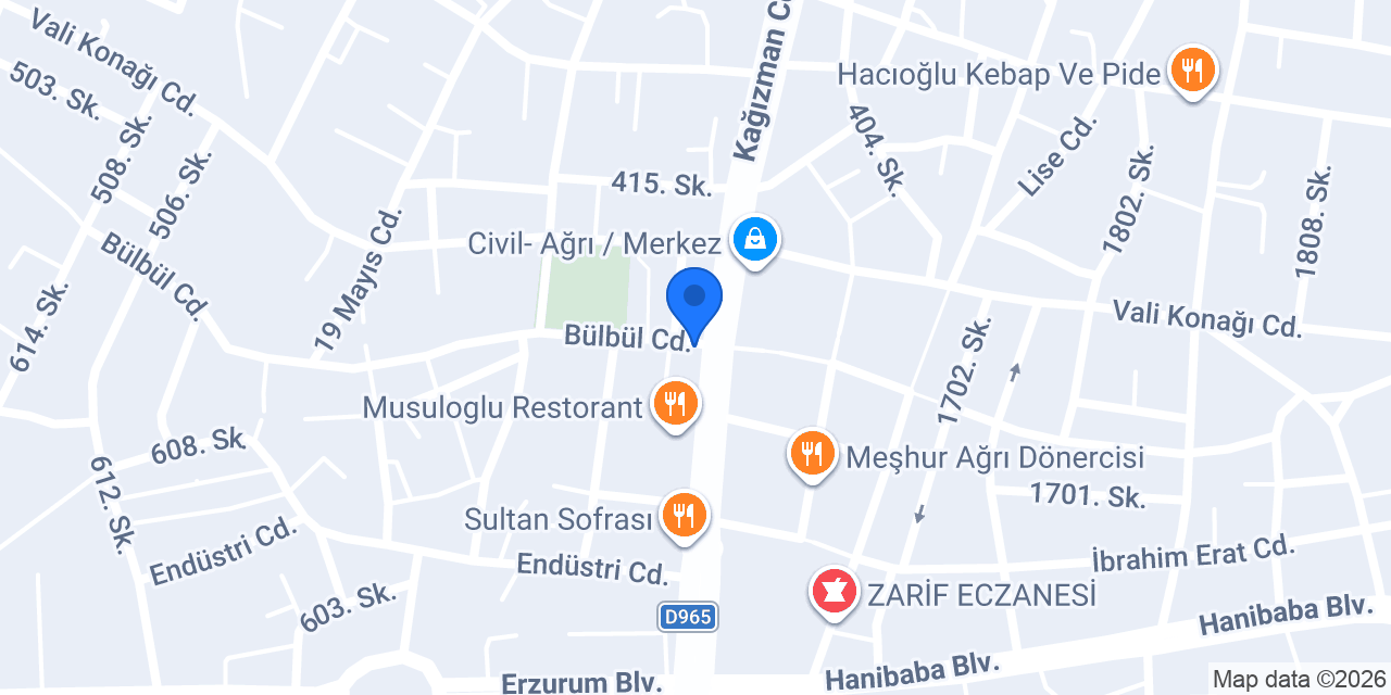 Hanımeli Ev Yemekleri Ağrı konumu