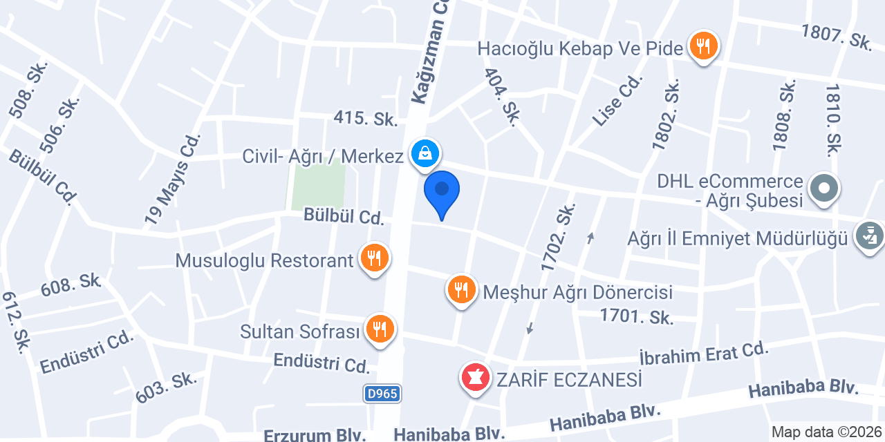 Ağrı Dağı Sürücü Kursu konumu