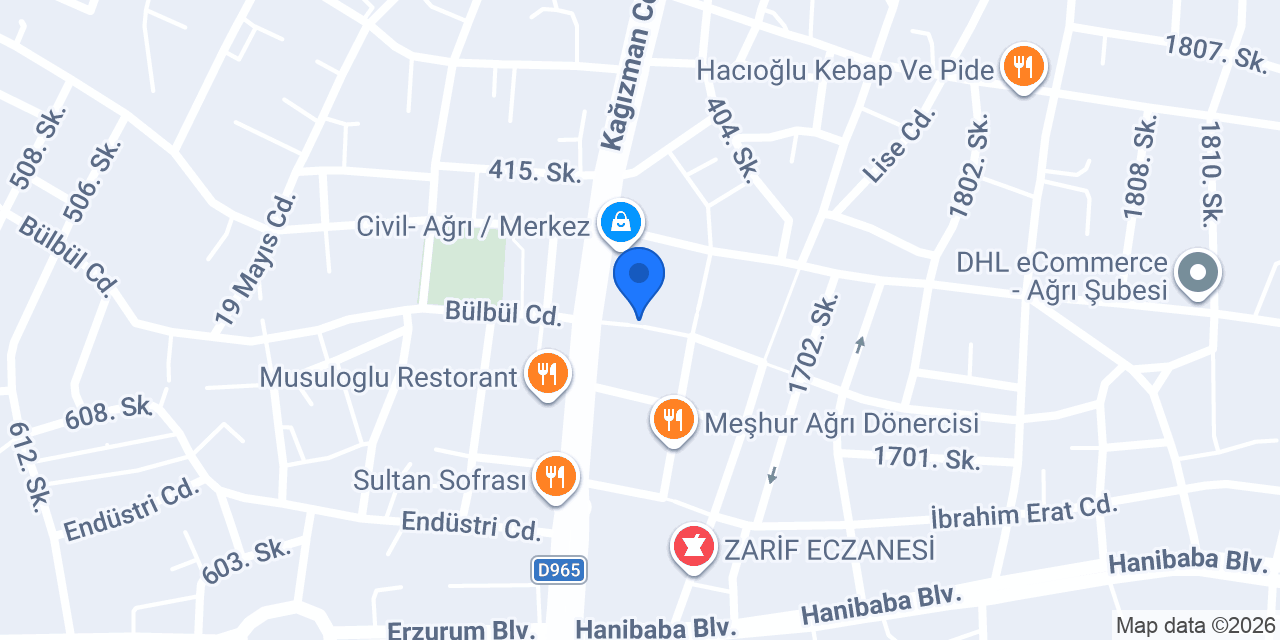 Zerda Perde Ağrı konumu