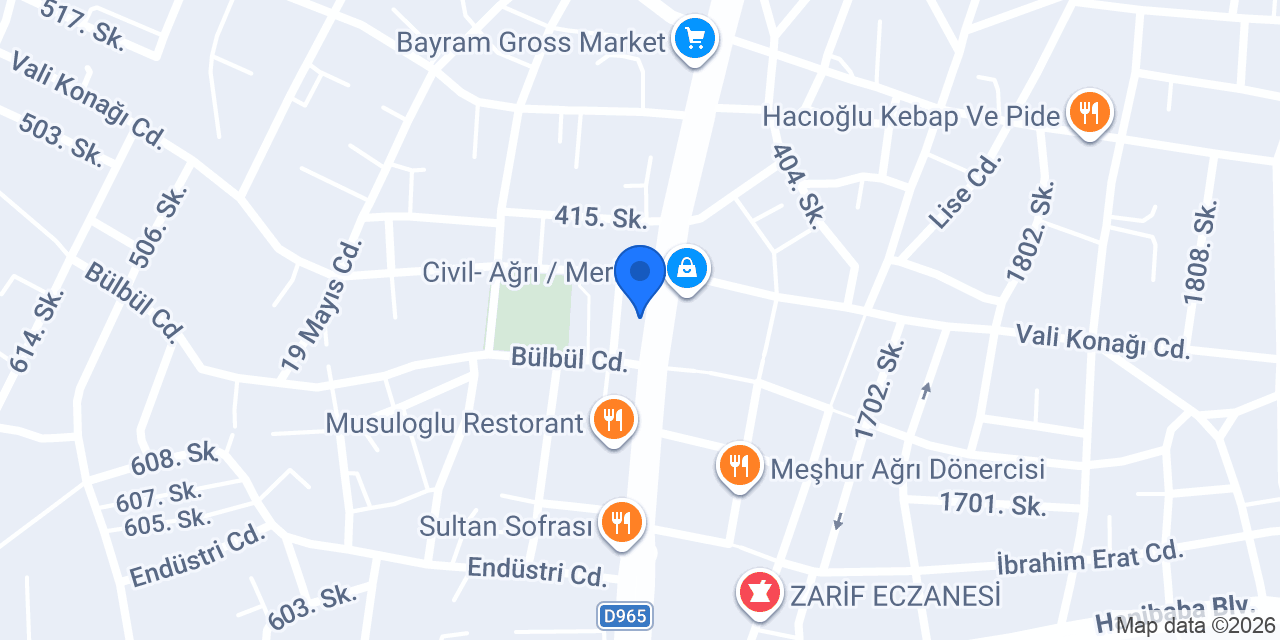 Vitamin Döner Ağrı Şube konumu