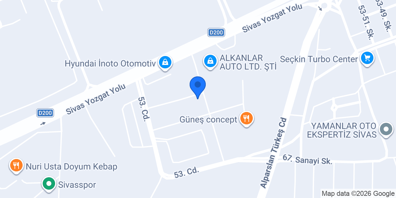 DEVRAN OTOMOTİV SİVAS konumu