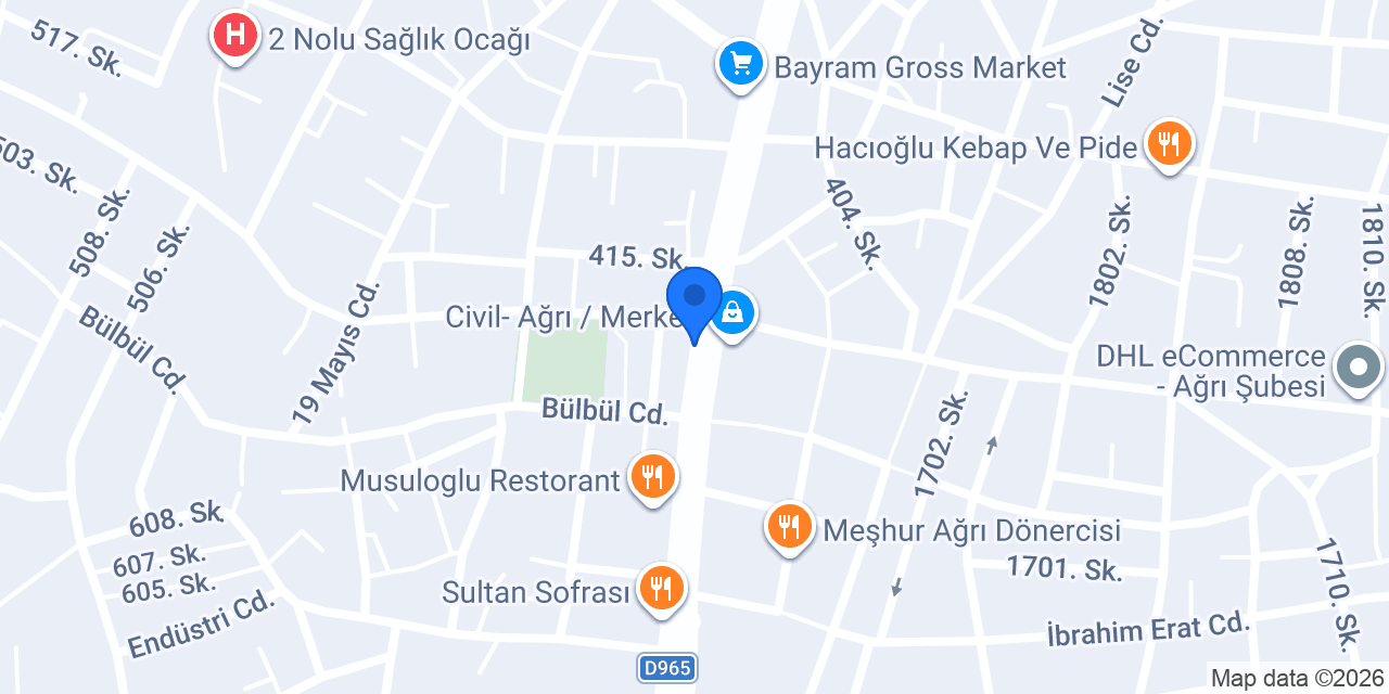 Katılımevim Ağrı Şube konumu