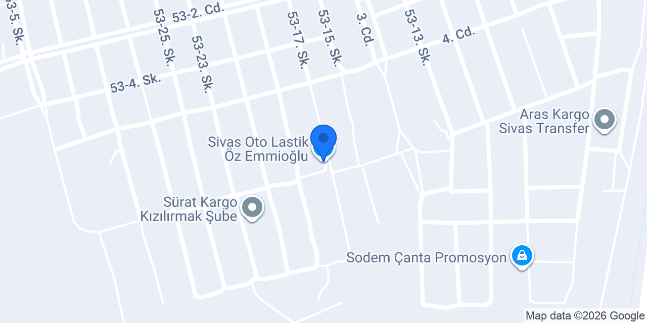 Sivas Oto Lastik Öz Emmioğlu konumu