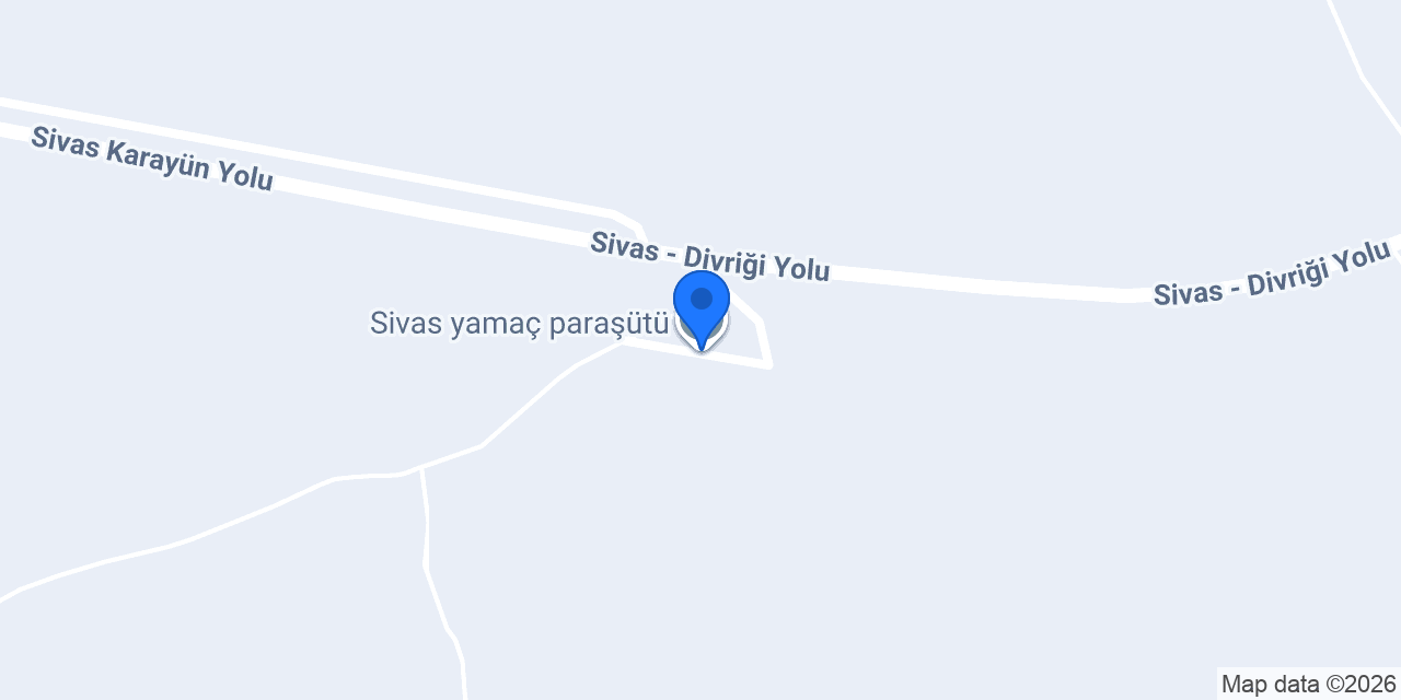 Sivas yamaç paraşütü konumu