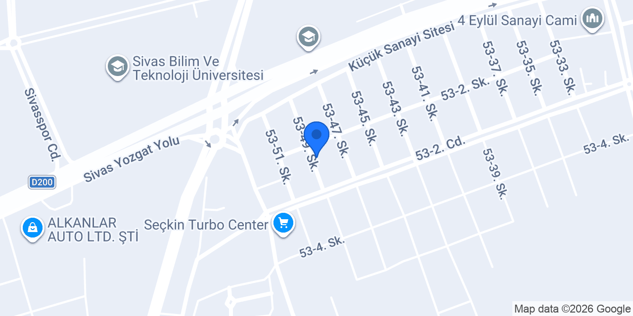 Baker Tarım Sivas Şubesi konumu